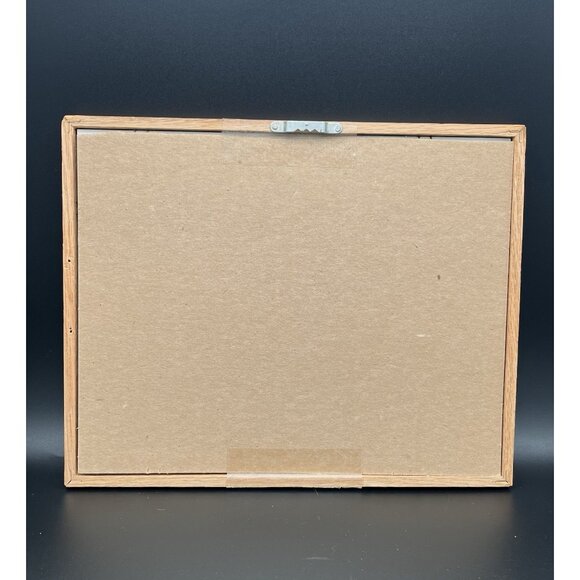 Vintage Pressed Dried Flowers Picture Oval Opening Wood Frame Boho MCM Wedding - Picture 5 of 5